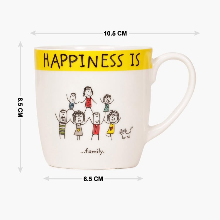 Happiness Doodle Inscribed Mug