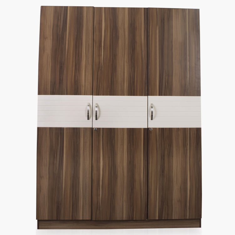 Akron Crystal Brown 3-Door Wardrobe