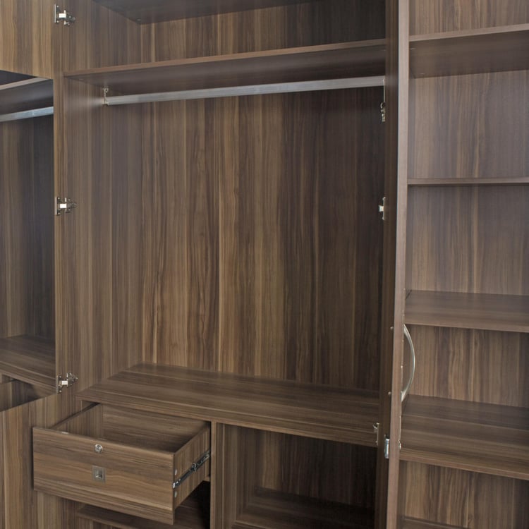 Akron Crystal Brown 3-Door Wardrobe