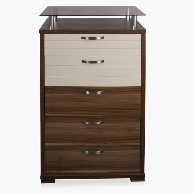 Akron-Crystal Textured Chest of Drawers