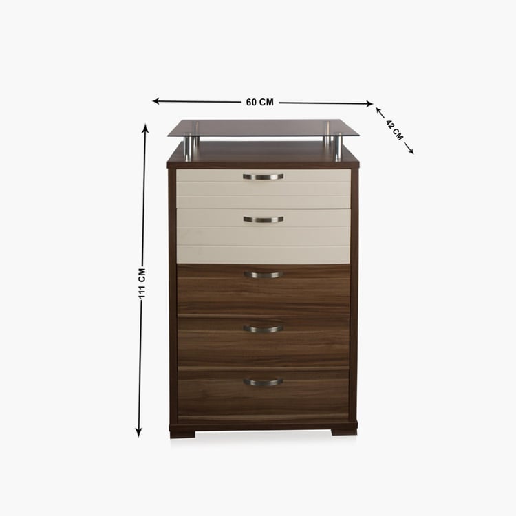 Akron-Crystal Textured Chest of Drawers