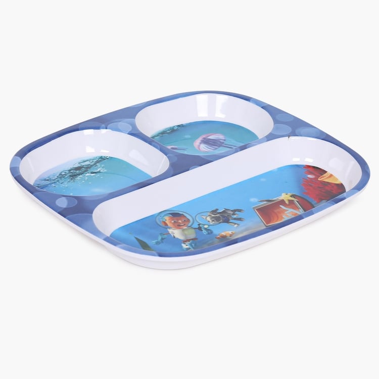 Adventure of U-tron Rectangular 3 Partition Kids Plate