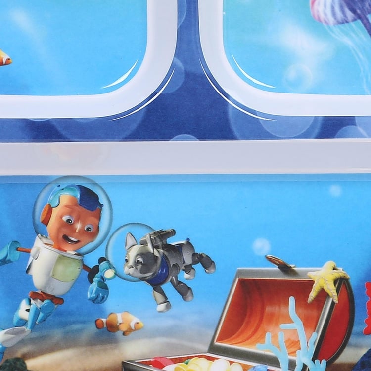 Adventure of U-tron Rectangular 3 Partition Kids Plate