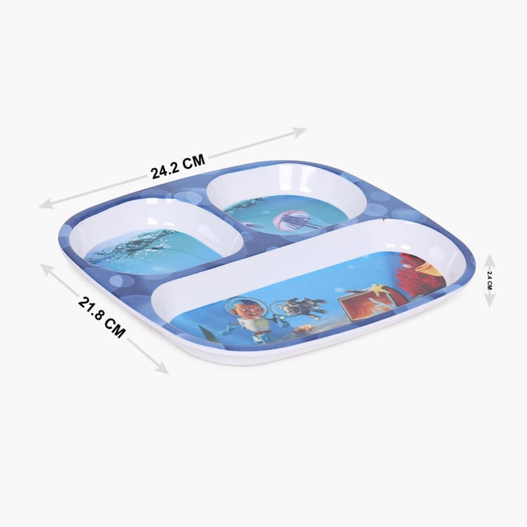 Adventure of U-tron Rectangular 3 Partition Kids Plate