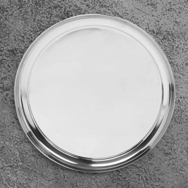 Blaze Silver Stainless Steel Solid Dinner Plate - 30.5cm