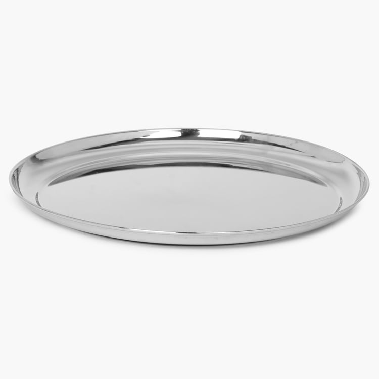 Blaze Silver Stainless Steel Solid Dinner Plate - 30.5cm