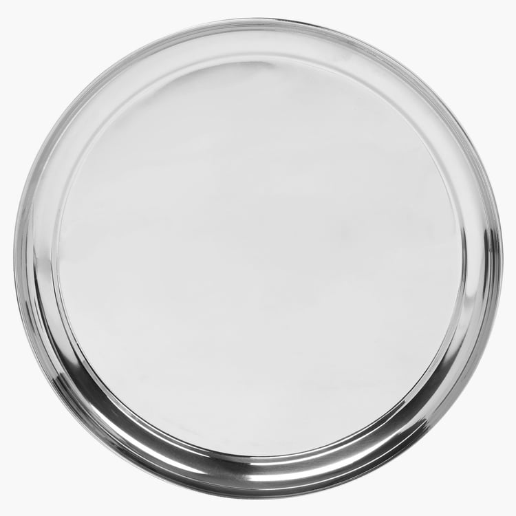 Blaze Silver Stainless Steel Solid Dinner Plate - 30.5cm