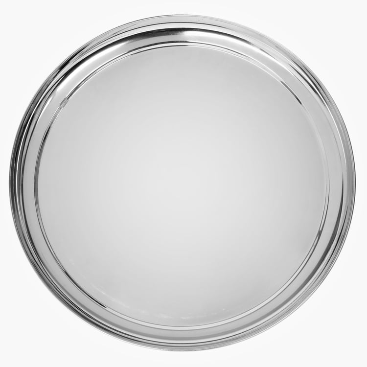 Blaze Silver Stainless Steel Solid Dinner Plate - 30.5cm
