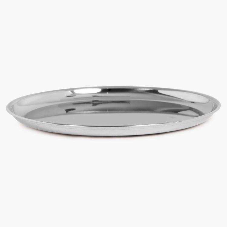 Blaze Silver Stainless Steel Solid Medium Dinner Plate - 23.5cm