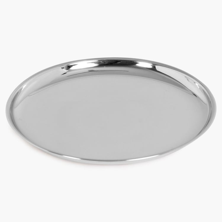 Blaze Silver Stainless Steel Solid Medium Dinner Plate - 23.5cm