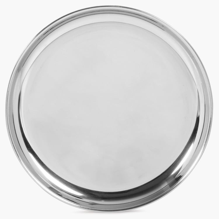 Blaze Silver Stainless Steel Solid Medium Dinner Plate - 23.5cm