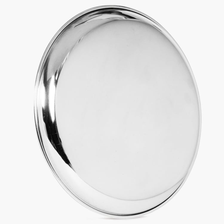 Blaze Silver Stainless Steel Solid Medium Dinner Plate - 23.5cm
