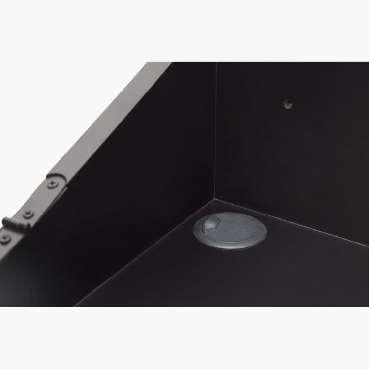 Edric Black Solid Wooden Functional Shelf