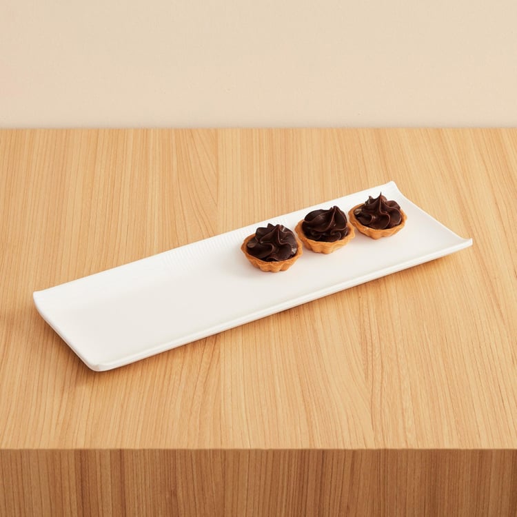 Silvano Solid Platters  - Melamine -  Large Platter - 33 cm x 11 cm x 2.5 cm - White