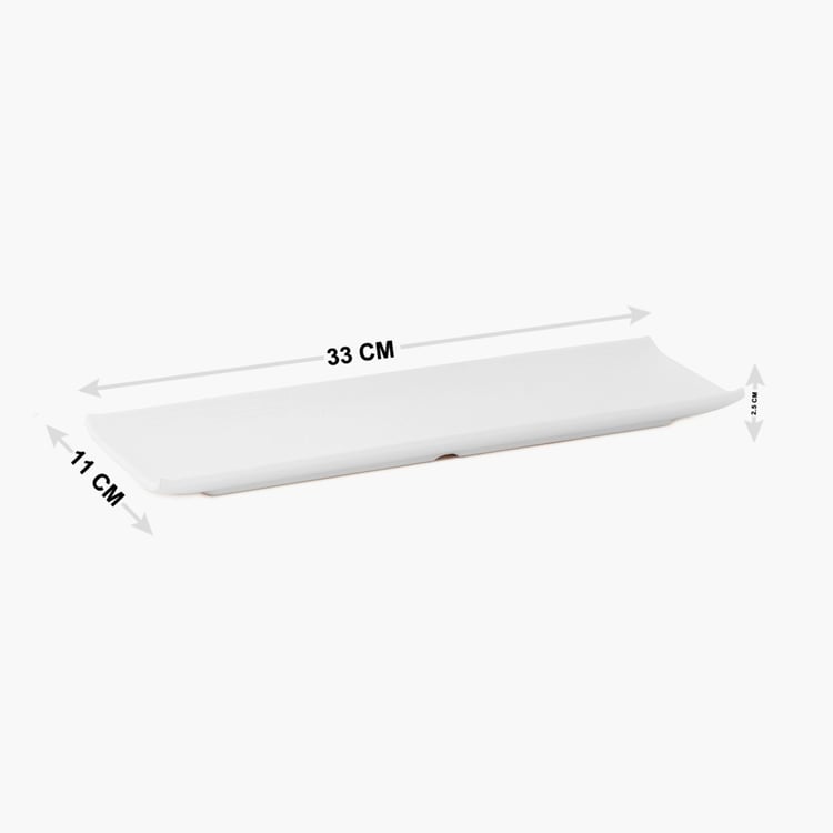 Silvano Solid Platters  - Melamine -  Large Platter - 33 cm x 11 cm x 2.5 cm - White