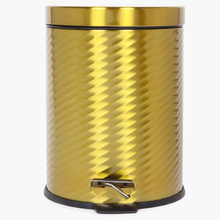 Ribbed Metallic Pedal Bin- 5L