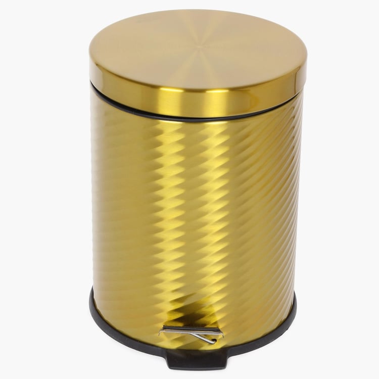 Ribbed Metallic Pedal Bin- 5L