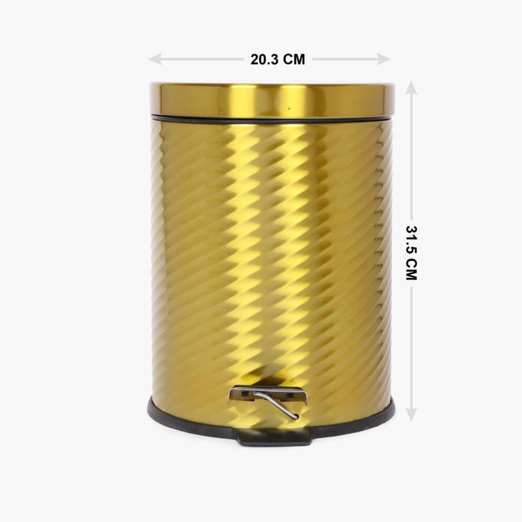 Ribbed Metallic Pedal Bin- 5L