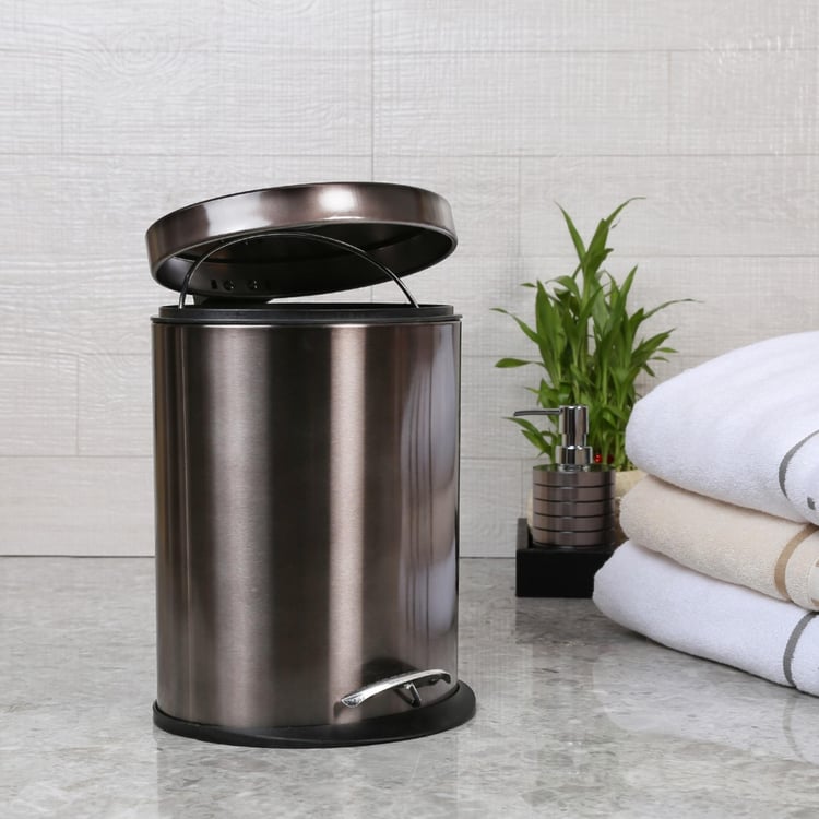 Loxley Round Metallic Pedal Bin-5 Ltr