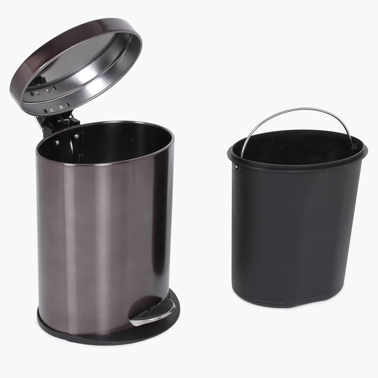 Loxley Round Metallic Pedal Bin-5 Ltr