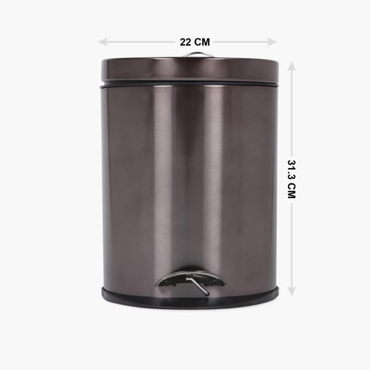 Loxley Round Metallic Pedal Bin-5 Ltr