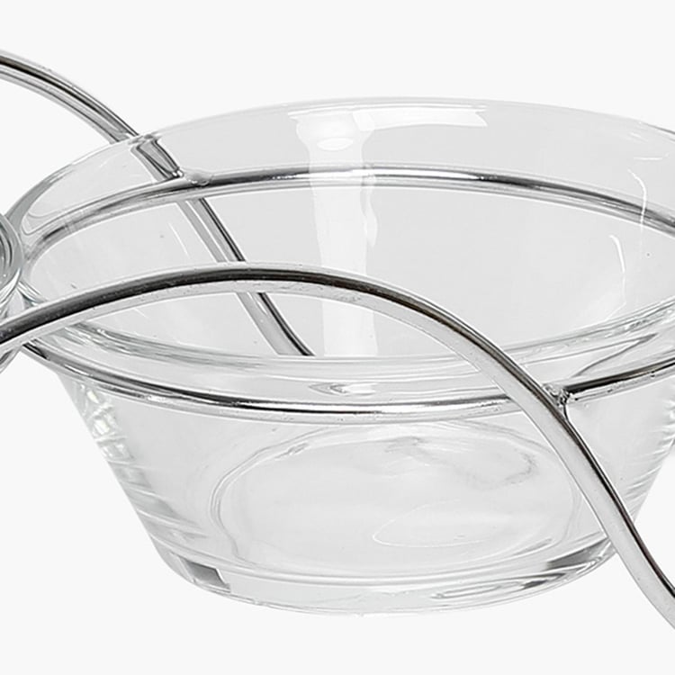 Vienna 3 Pcs Glass Serving Bowl With Stand