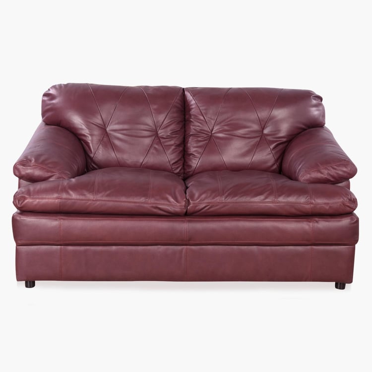 Napster Full Leather Sofa-2 Seater Maroon