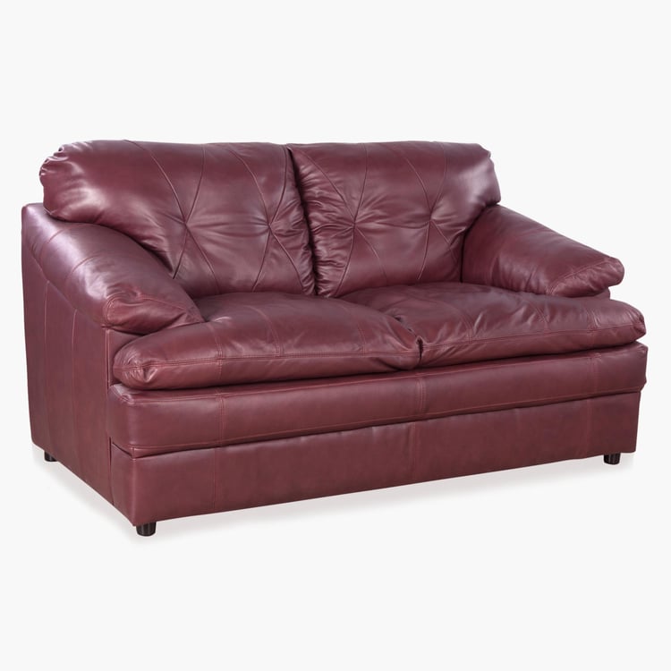 Napster Full Leather Sofa-2 Seater Maroon