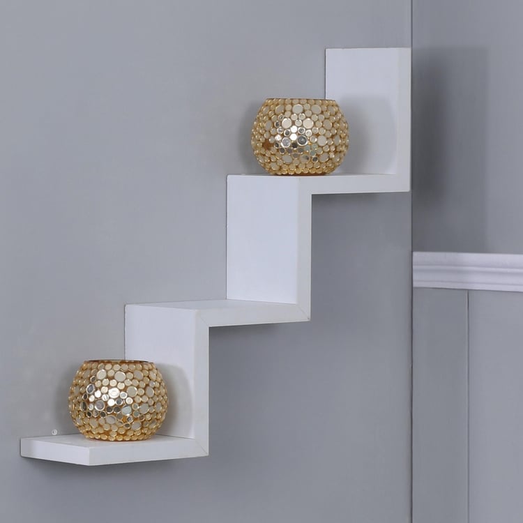 W 3-Tier Wall Shelf - White