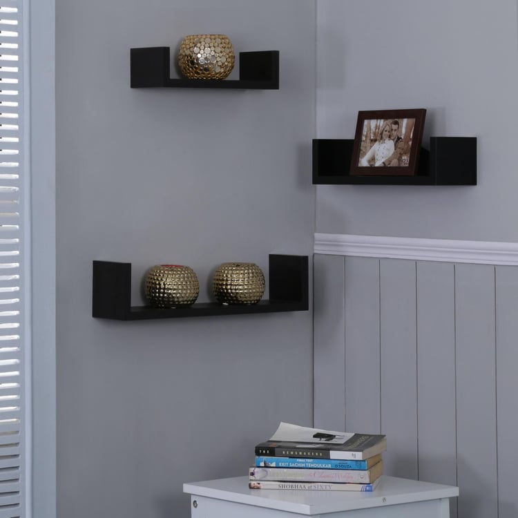 Step Set of 3 Wall Shelves - Brown