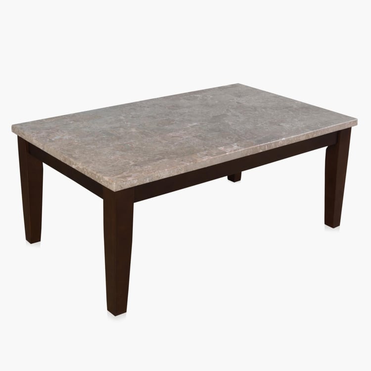 Geneva Oxville Marble Top Coffee Table - Brown