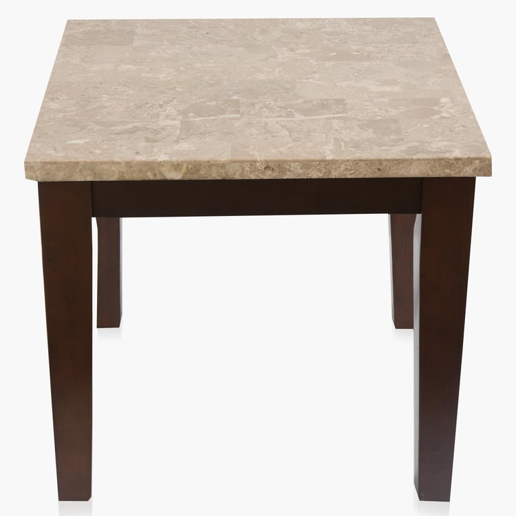 Geneva Oxville Marble Top End Table - Brown