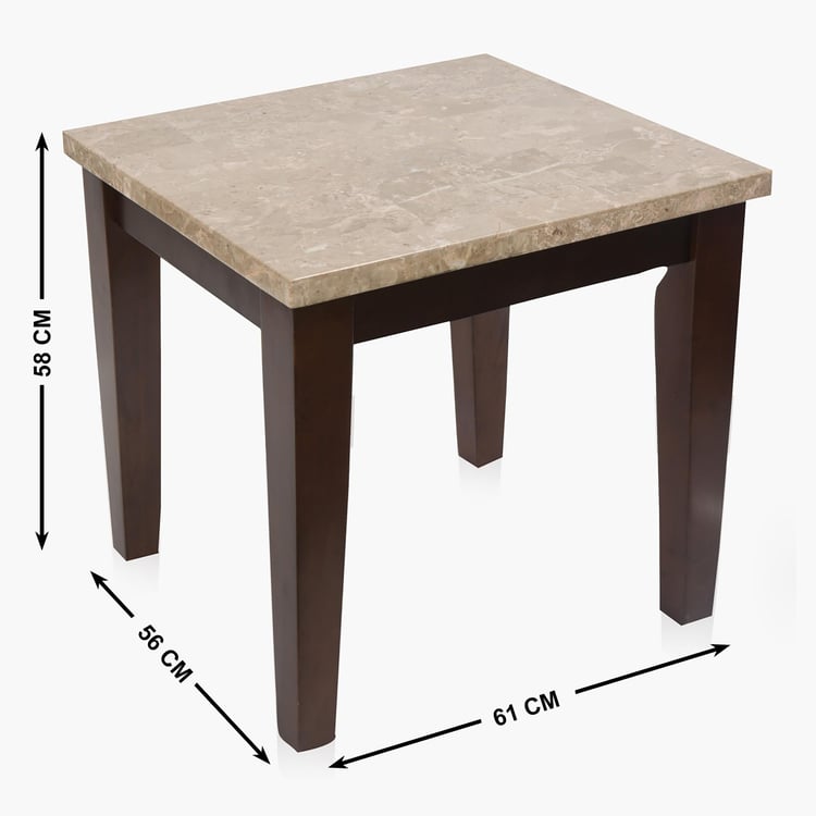 Geneva Oxville Marble Top End Table - Brown