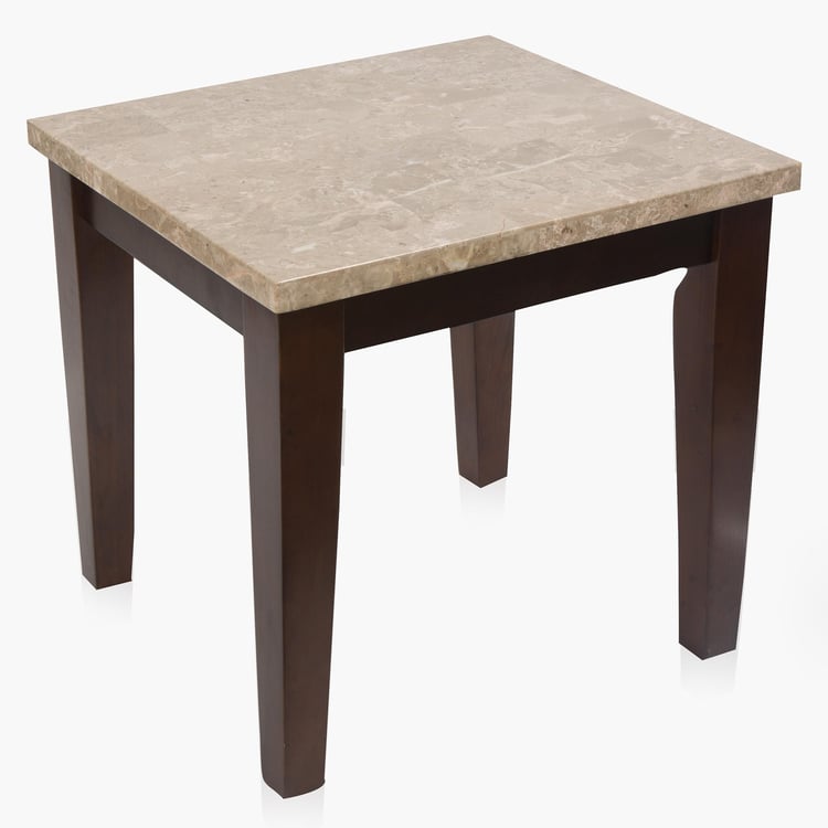 Geneva Oxville Marble Top End Table - Brown