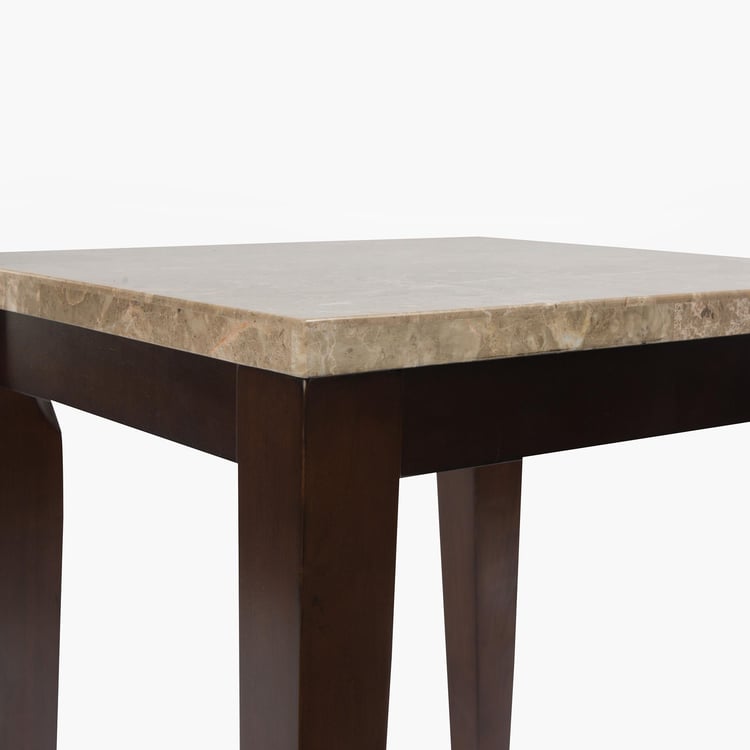 Geneva Oxville Marble Top End Table - Brown