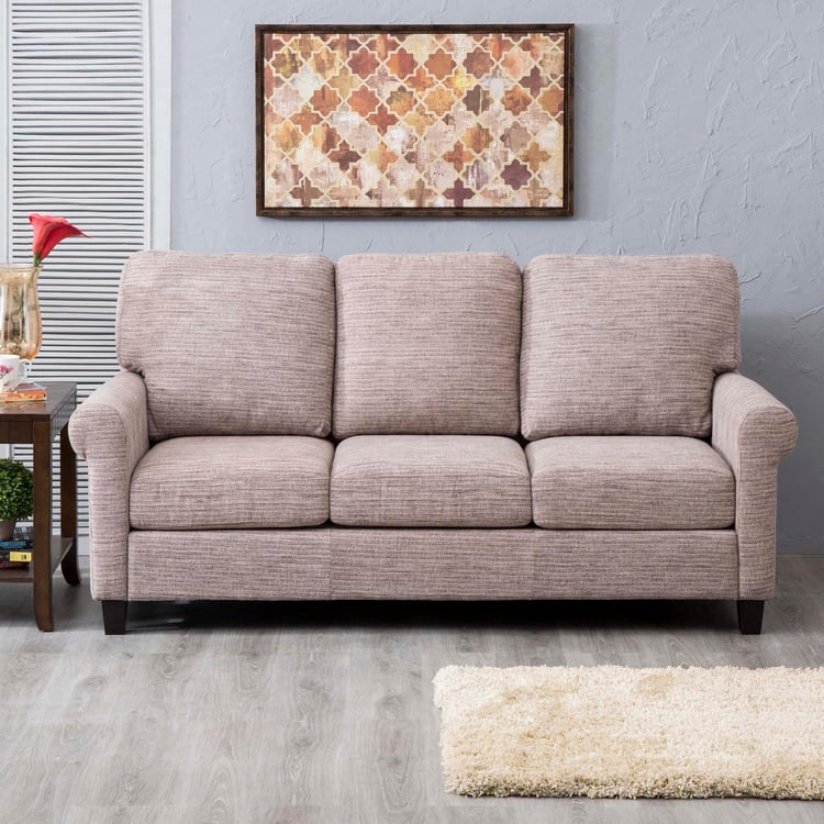 Portclair Naples Fabric 3-Seater Sofa - Brown