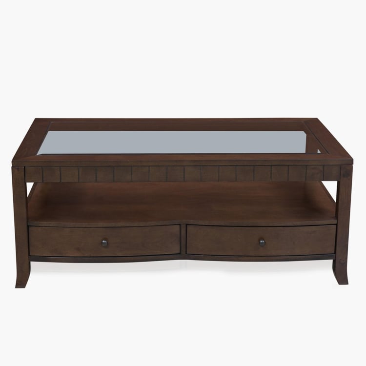 Morocco Glass Top Coffee Table - Brown