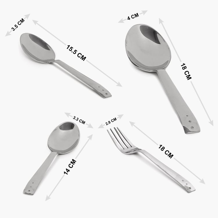 FNS Stainless Steel Cutlery Stand- Set Of 24