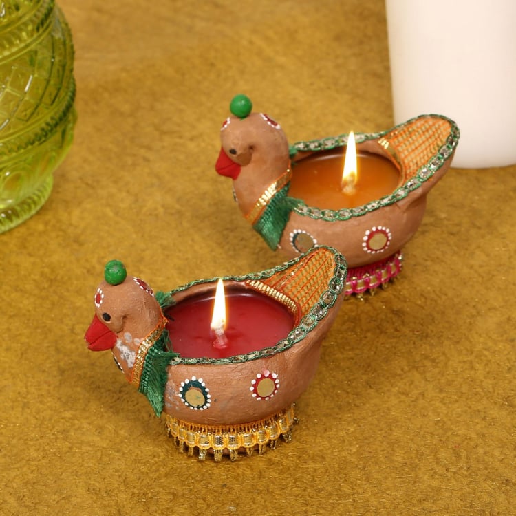 Utsav Dodo Bird Wax Diya- Set Of 2