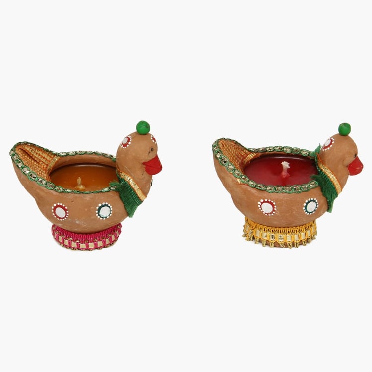 Utsav Dodo Bird Wax Diya- Set Of 2