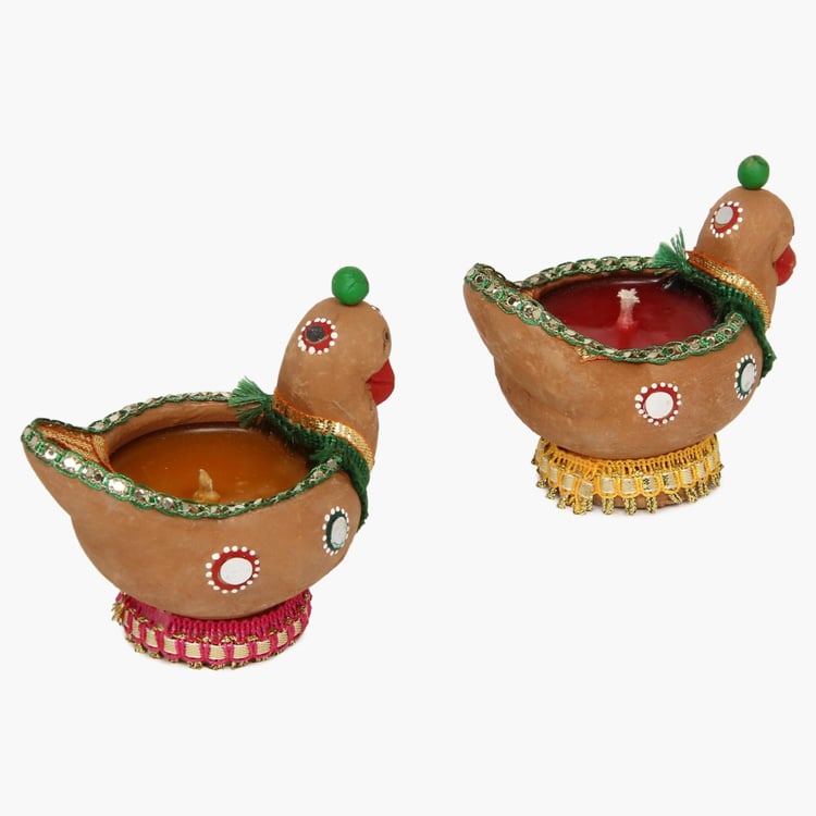 Utsav Dodo Bird Wax Diya- Set Of 2