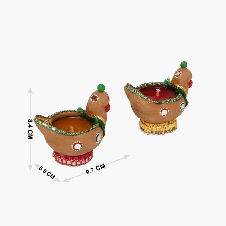 Utsav Dodo Bird Wax Diya- Set Of 2