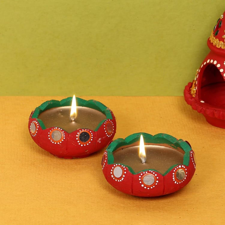 Wave Wax Diya- Set Of 2