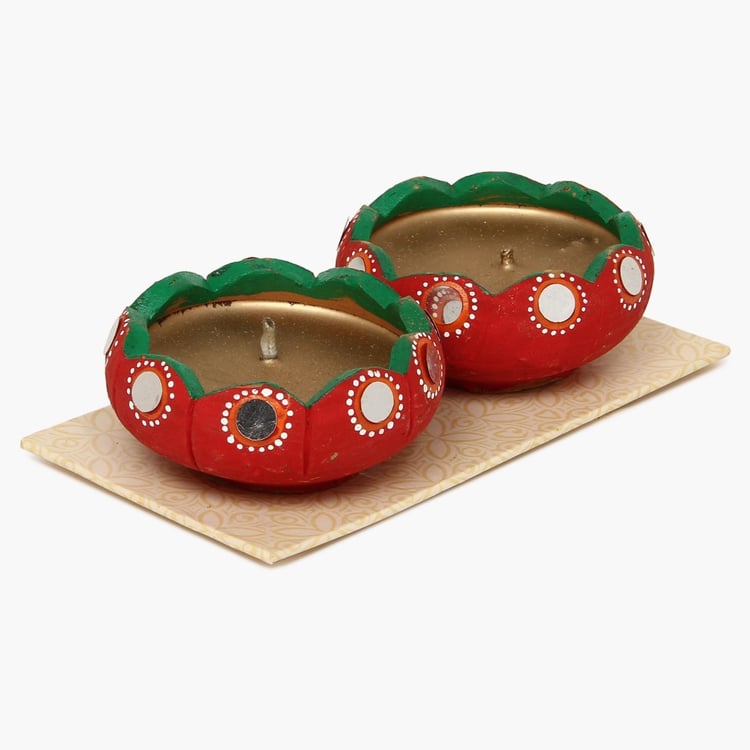 Wave Wax Diya- Set Of 2