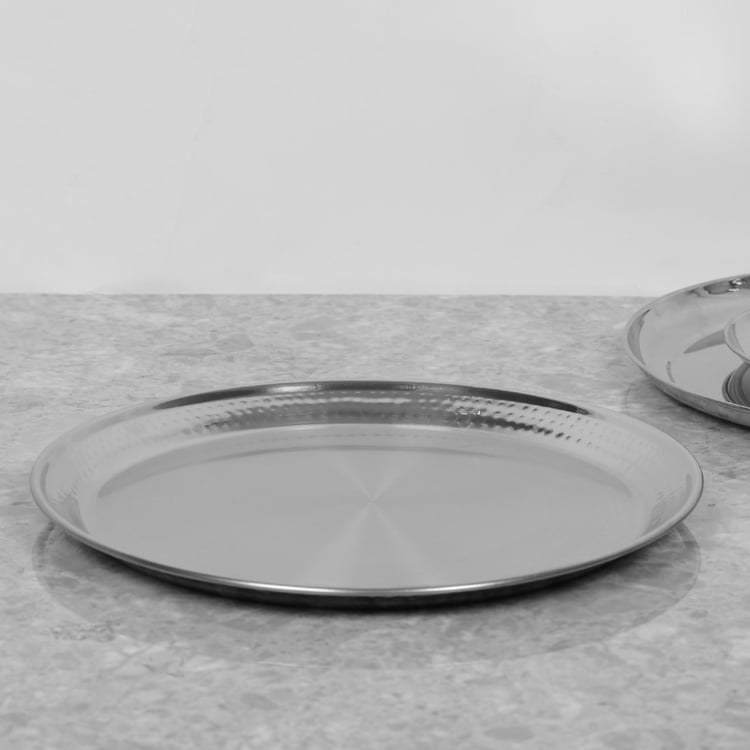 Blaze Stainless Steel Hammered Dinner Plate - 31cm