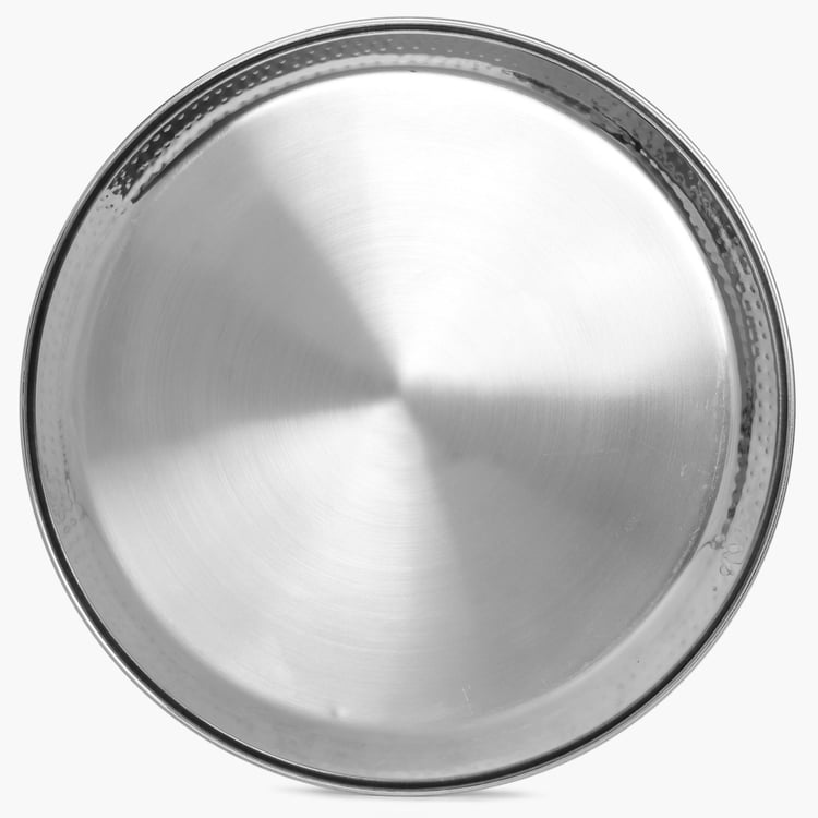 Blaze Stainless Steel Hammered Dinner Plate - 31cm