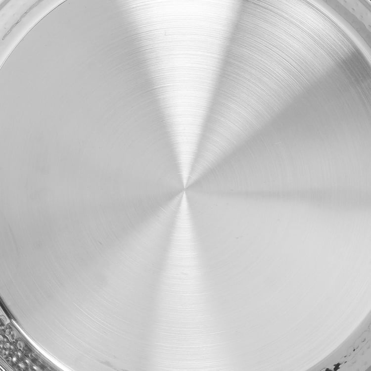 Blaze Stainless Steel Hammered Dinner Plate - 31cm