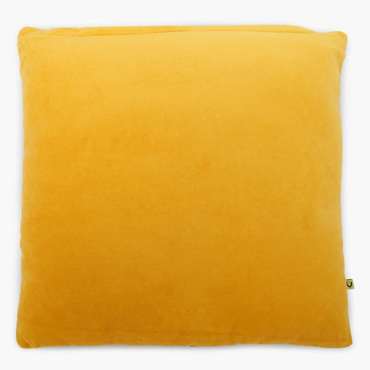 Matrix Marigold Foil Printed Embellished Filled Cushion - 40 x 40 CM