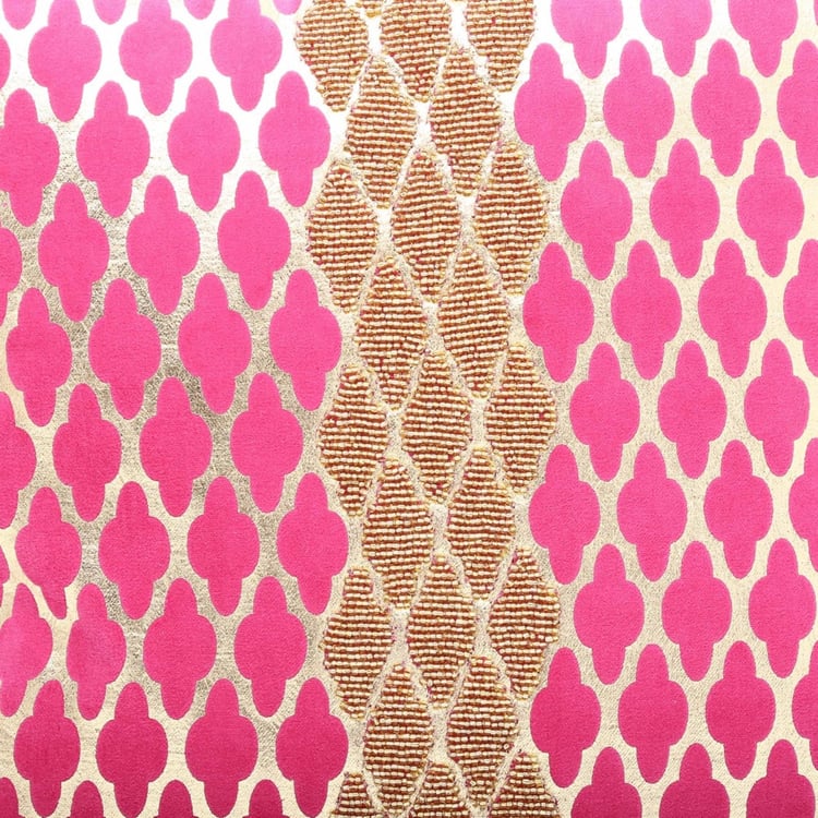 Matrix Paradise Foil Printed Embellished Filled Cushion - 40 x 40 CM