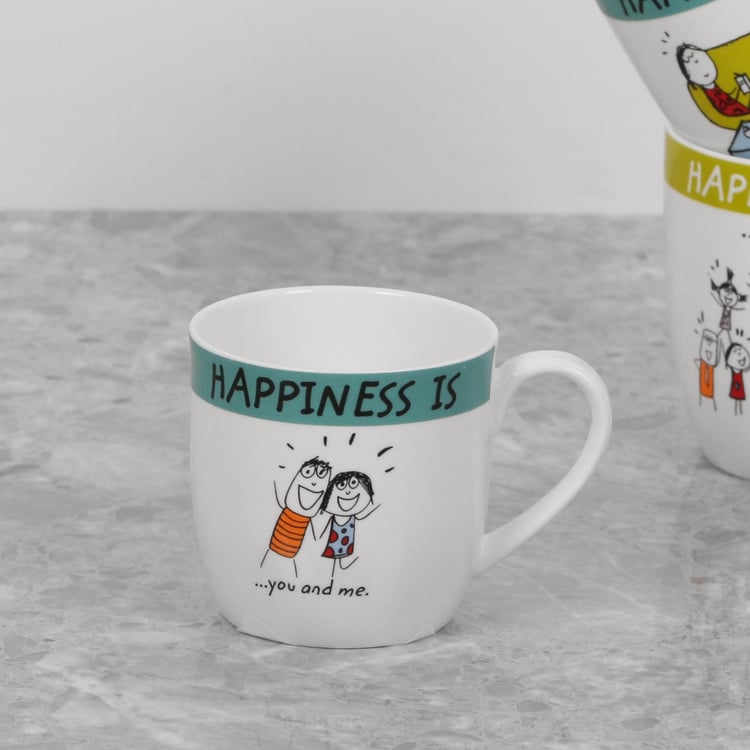 Happiness You Me Bone China Mug